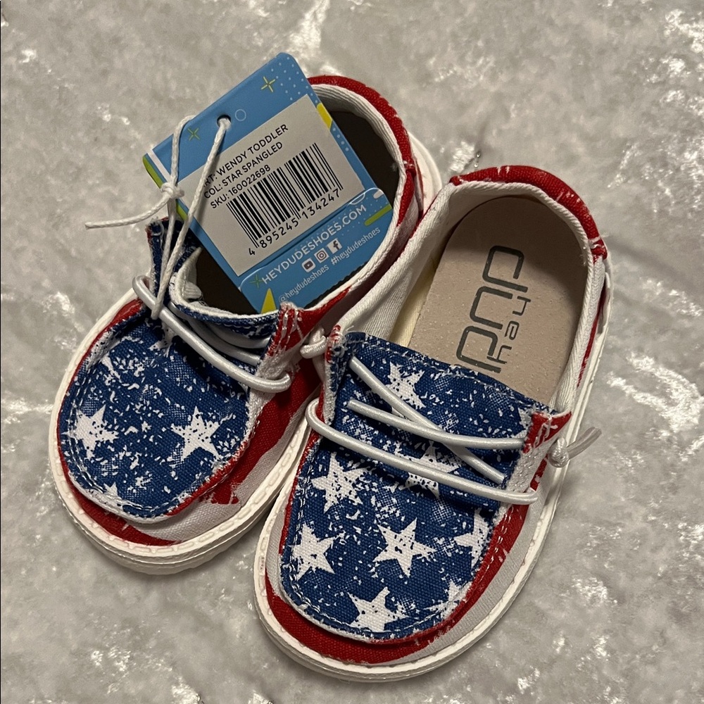Hey Dude Kids Starry Red and Blue Sneakers